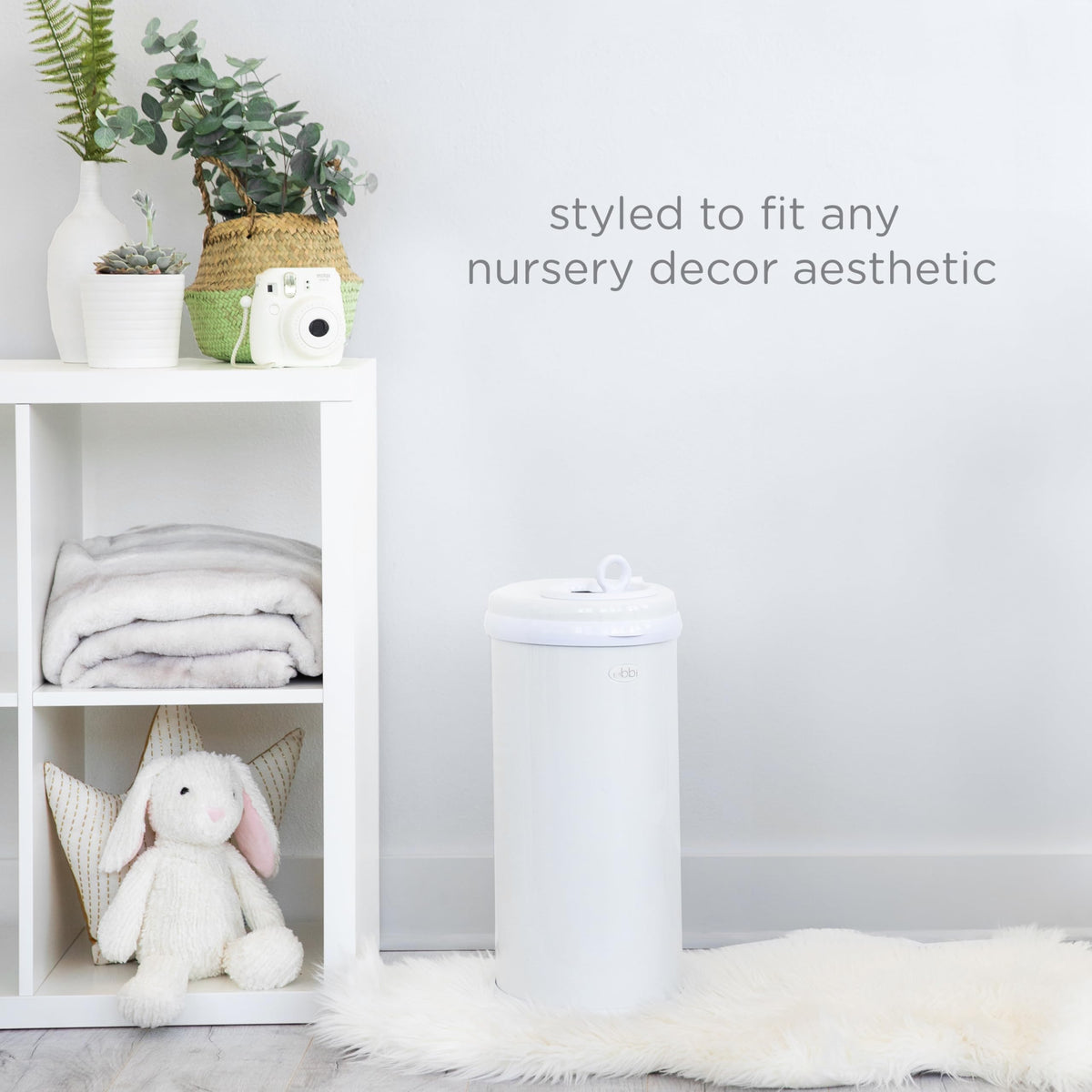 Ubbi Steel Diaper Pail, White