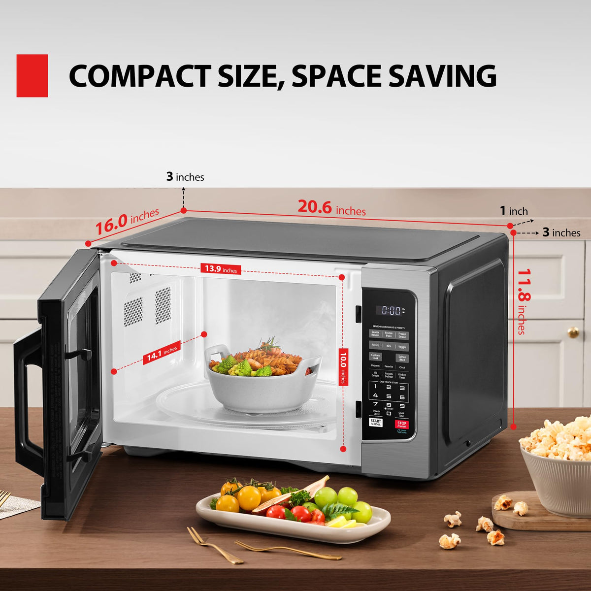 Toshiba ML-EM31P(SS)/CA Microwave Oven, 1.2 Cu. Ft, Stainless Steel