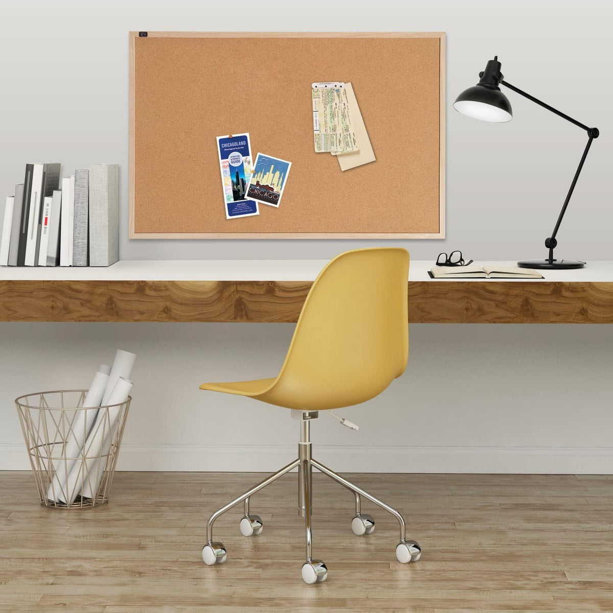 Quartet Natural Cork Bulletin Board, 35" x 23"
