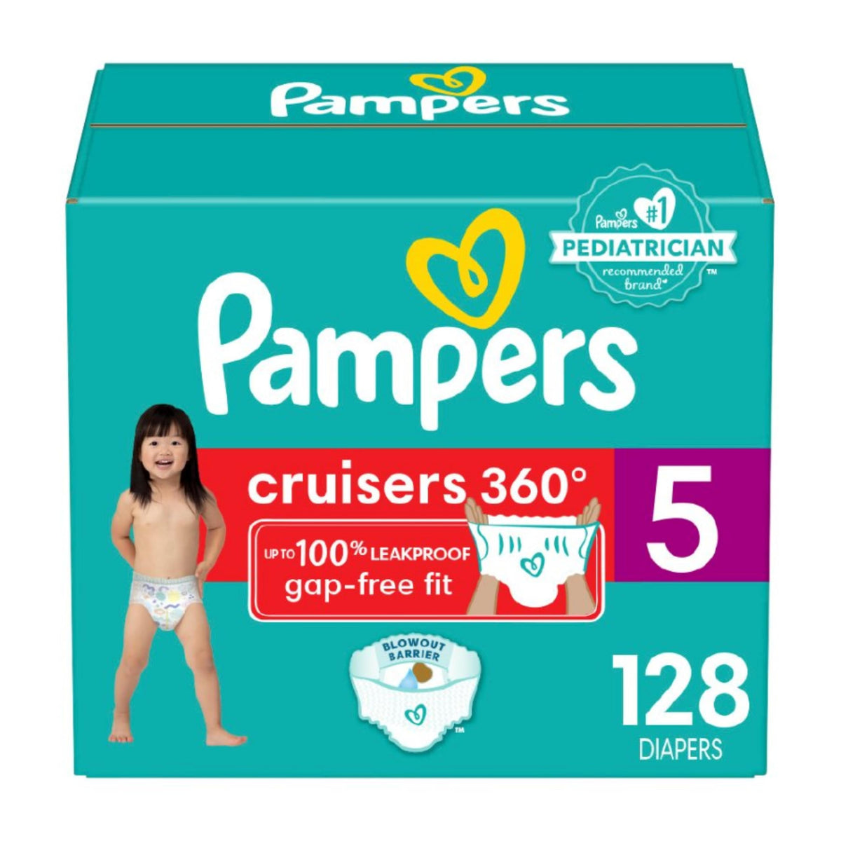Pampers Cruisers 360 Pull-On Diapers, Size 5, 128 Count