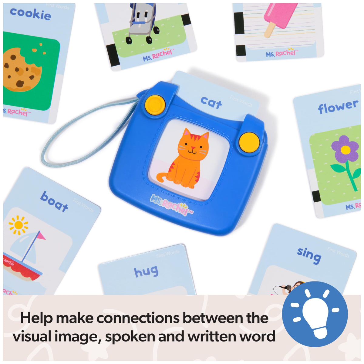 Ms. Rachel First Words Flash Cards, Electronic Card Reader, 100 Words