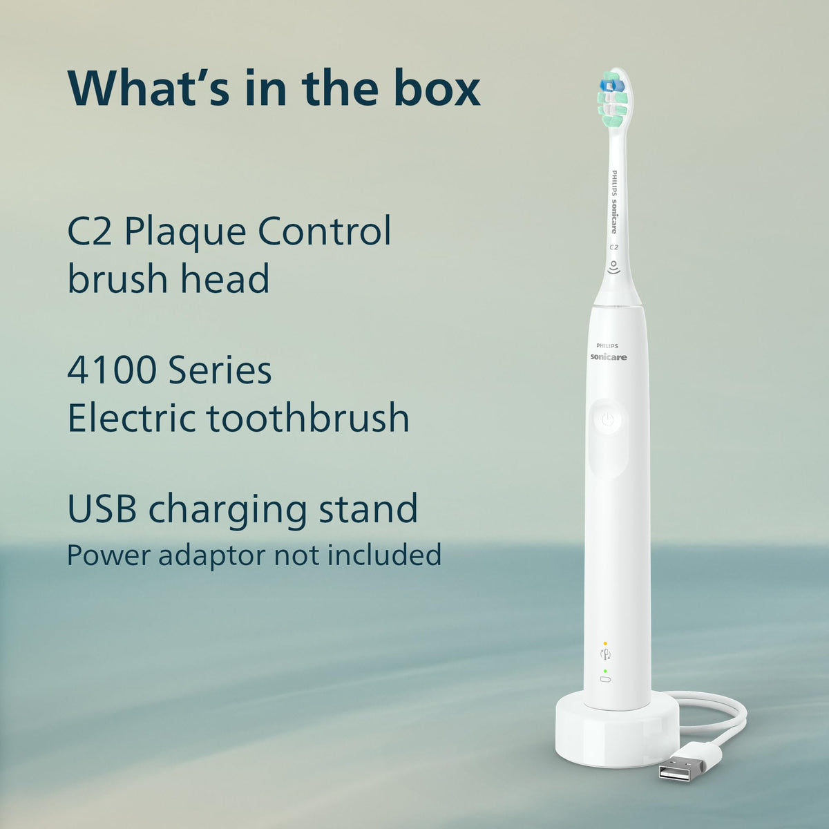 Philips Sonicare 4100 Electric Toothbrush HX3681/23, White