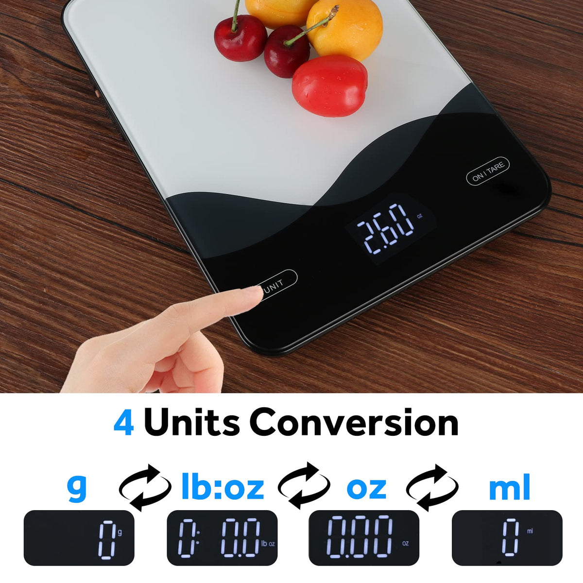 Aimilar Digital Kitchen Scale, 22 lb/10 kg, USB-C Rechargeable
