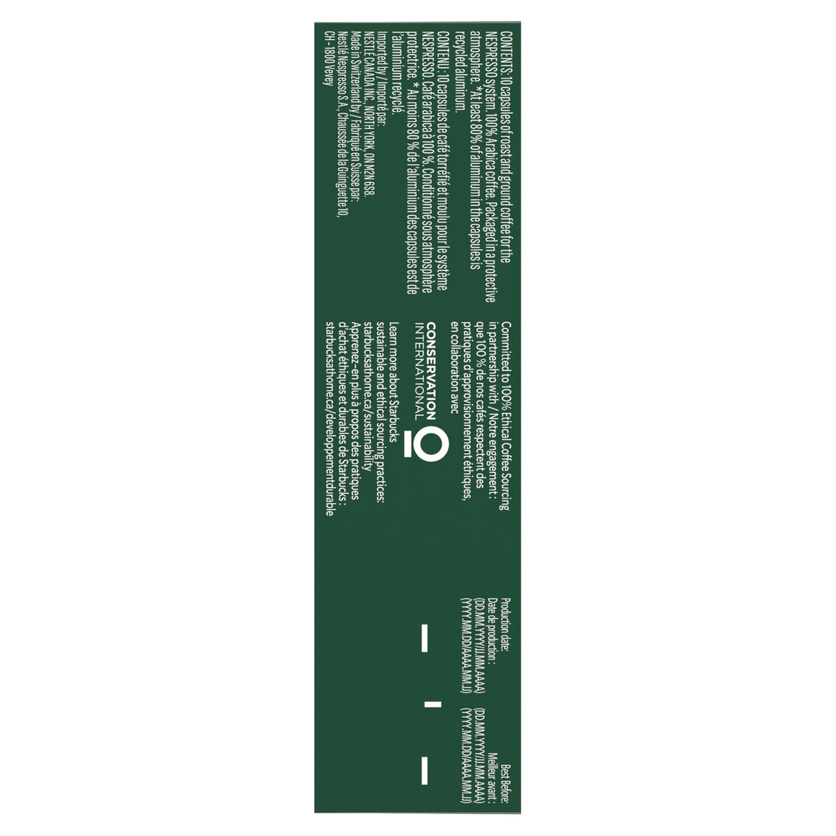 Starbucks by Nespresso Espresso Roast Capsules, 275 g, 5 Boxes