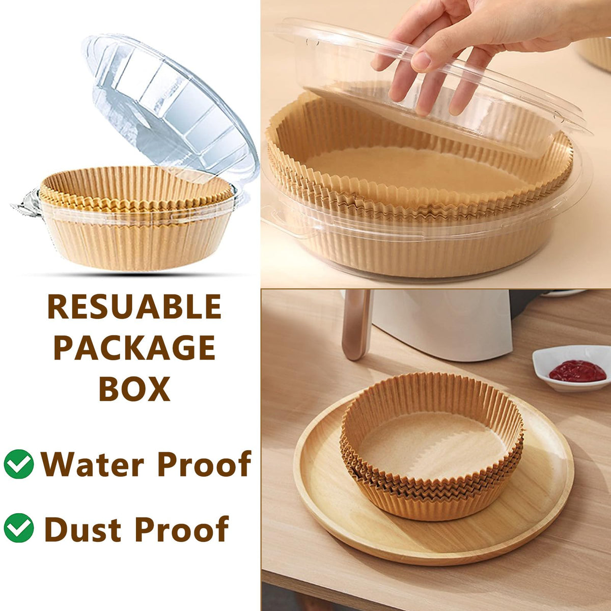 Disposable Air Fryer Parchment Paper Liners, 200pcs
