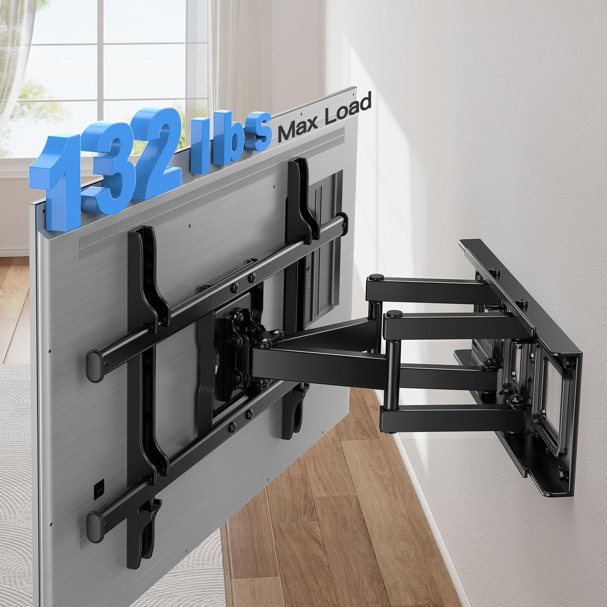 Pipishell Full Motion TV Wall Mount for 37-84 in TVs, 132 lb