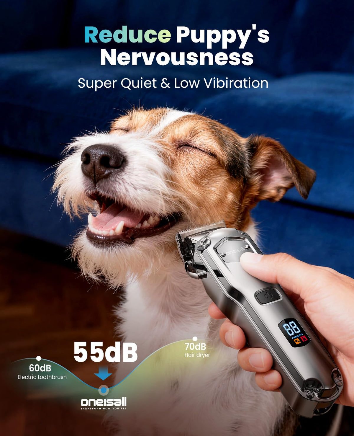 oneisall Cordless Dog Clippers for Thick Coats