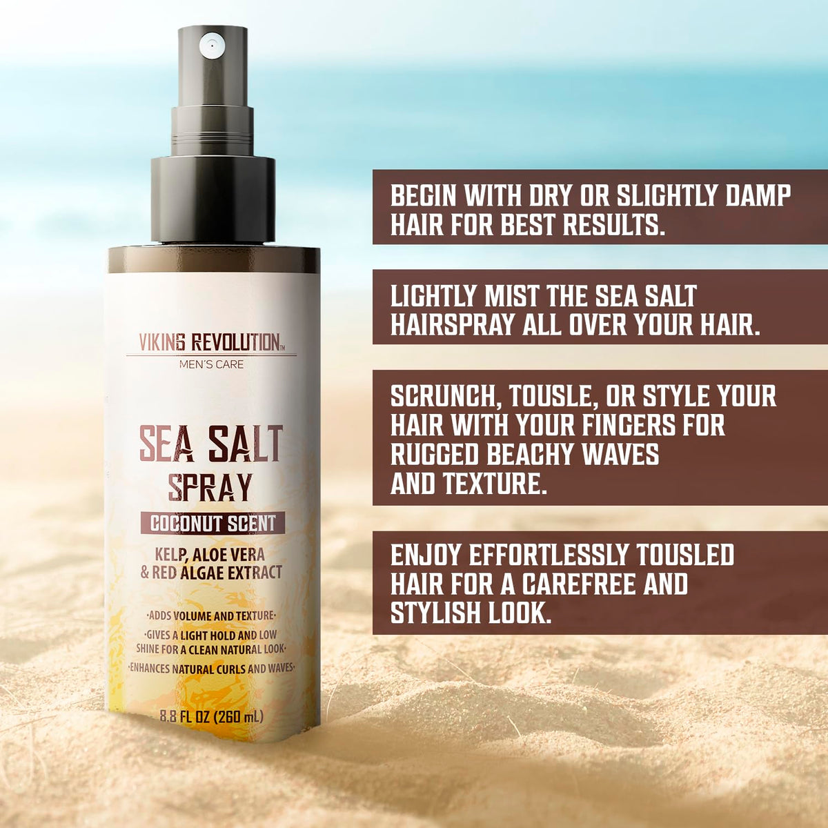 Viking Revolution Sea Salt Texturizing Spray, Coconut, 260 ml