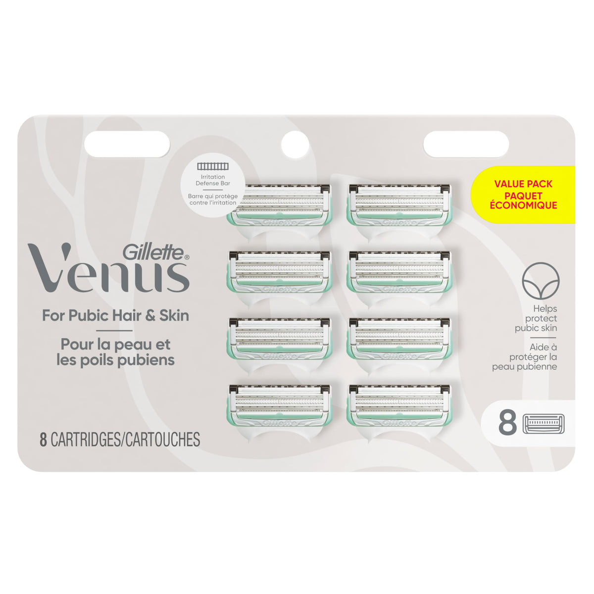 Gillette Venus Intimate Grooming Women's Razor Refills, 8 Count