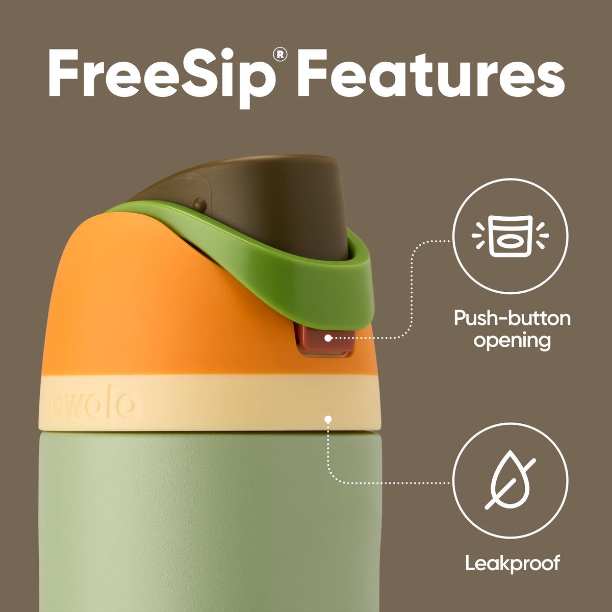 Owala FreeSip Insulated Water Bottle, 24 oz, Camo Cool