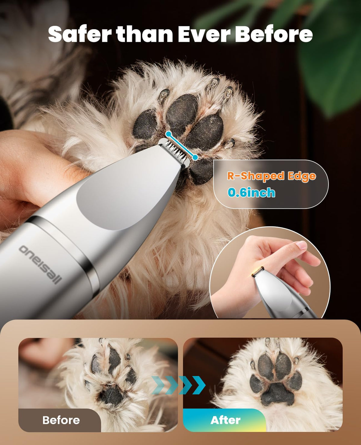Oneisall 4-in-1 Dog Grooming Kit with LCD Display