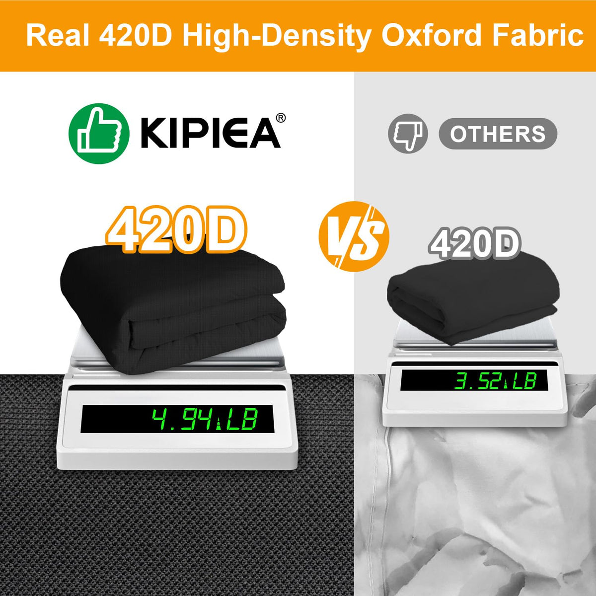 Kipiea Waterproof Rectangular Patio Furniture Cover, 98 x 98 x 28 in