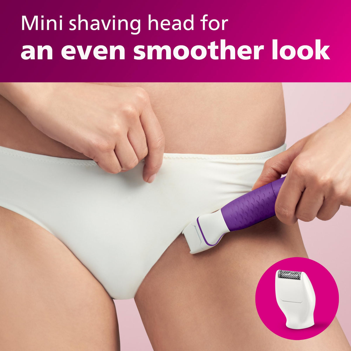 Philips BikiniGenie Cordless Women's Bikini Line Trimmer, BRT383/50