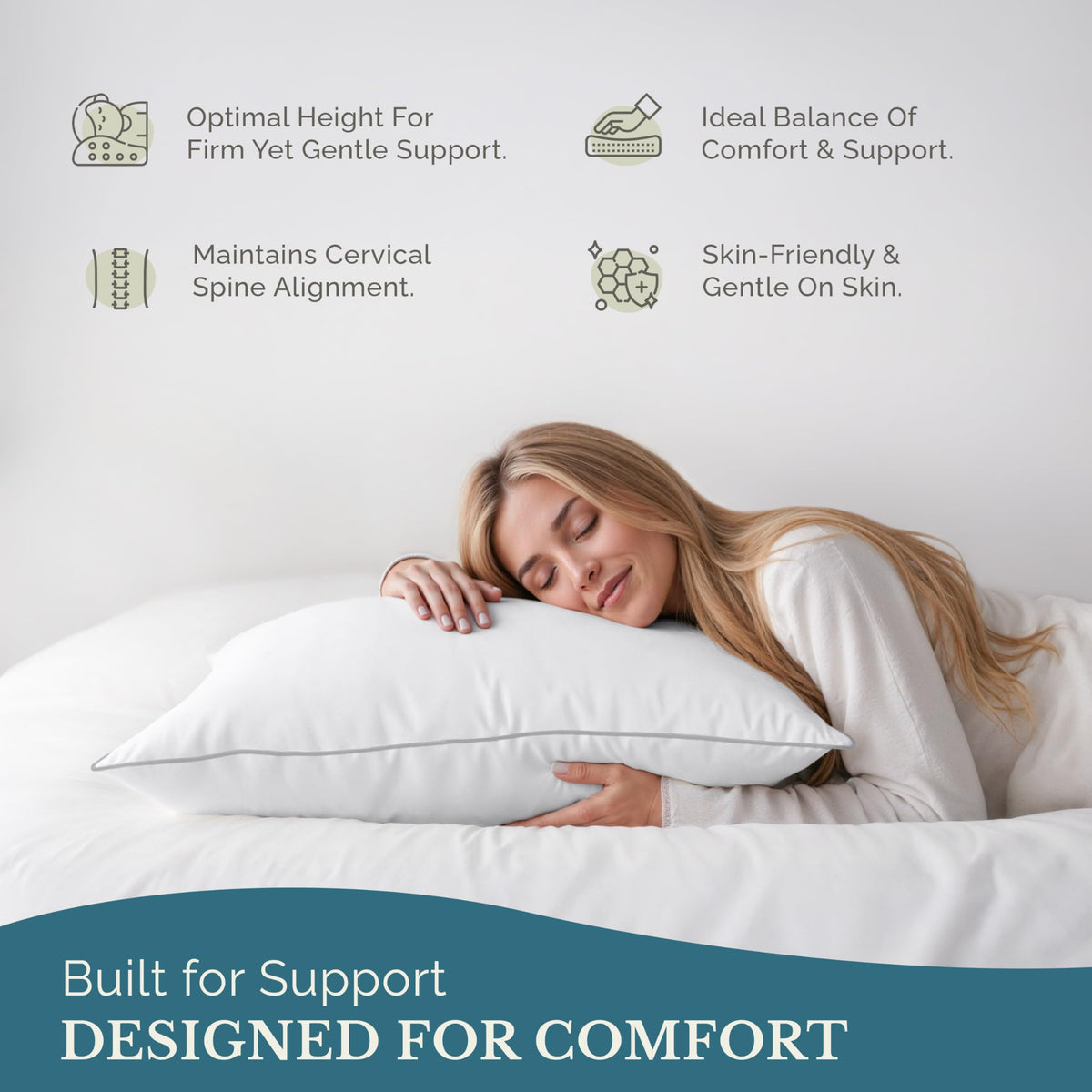 Casa Platino Down Alternative Bed Pillows, Standard (4 Pack)
