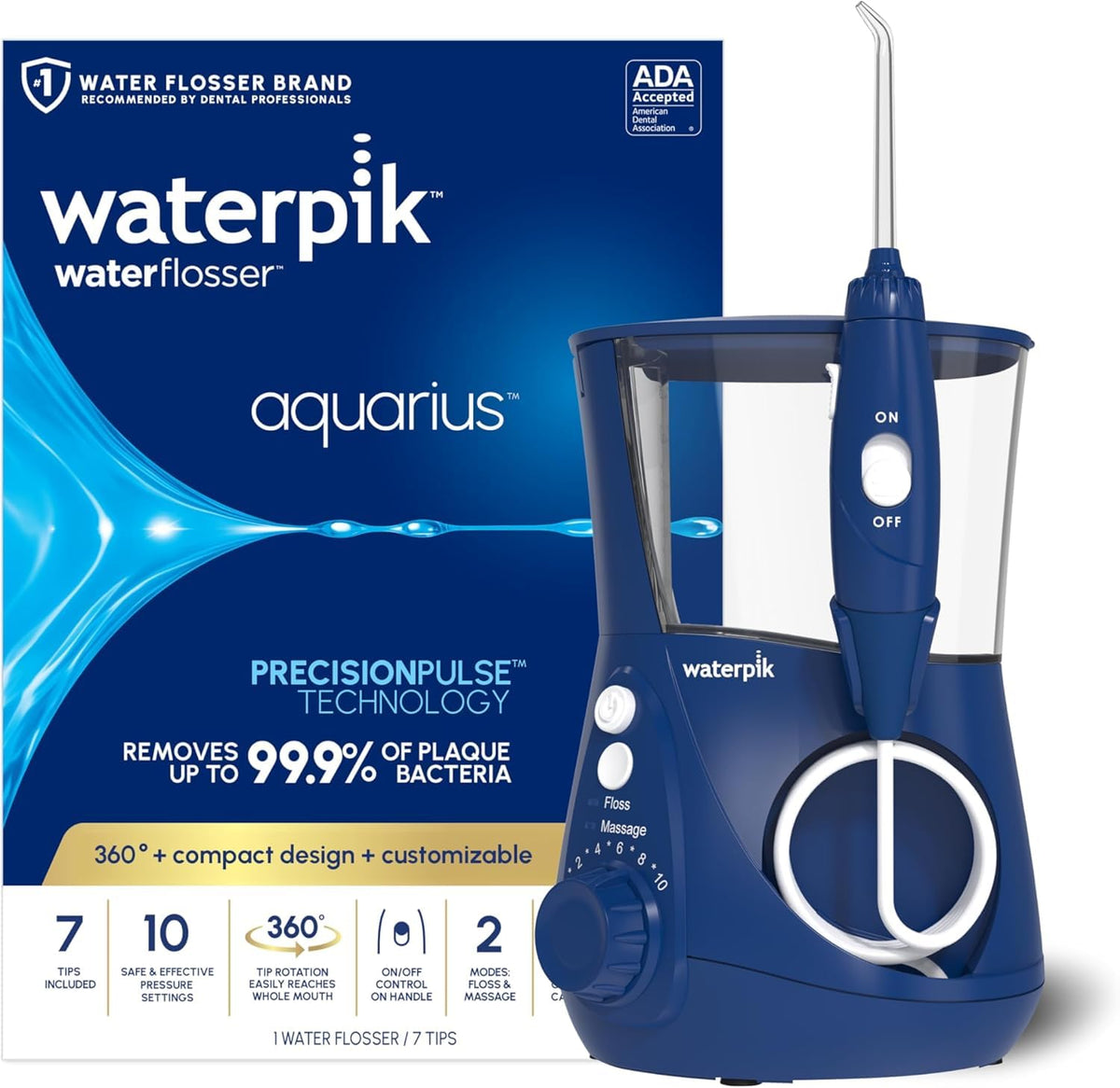 Waterpik Aquarius Water Flosser, Blue, WP-663