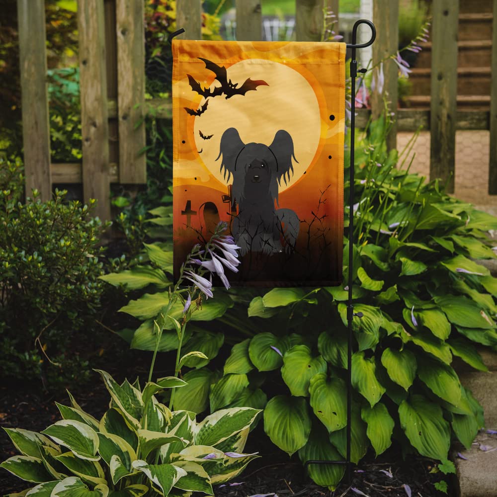 Caroline's Treasures BB4378GF Halloween Chinese Crested Black Flag Garden Size