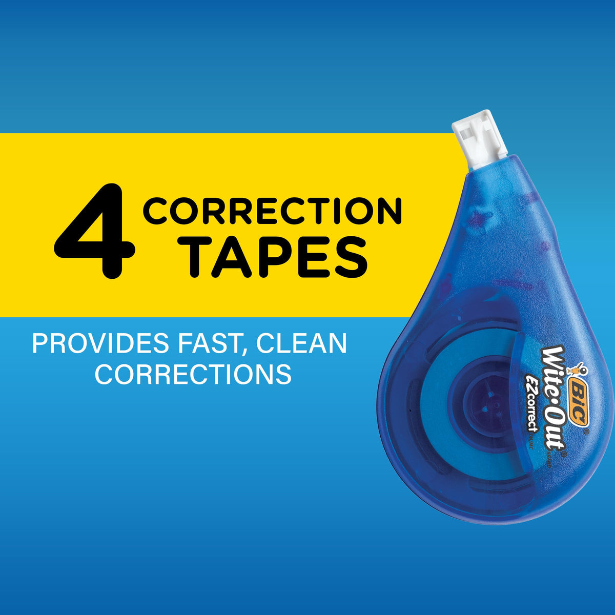 BIC Wite-Out Correction Tape, 4 Count