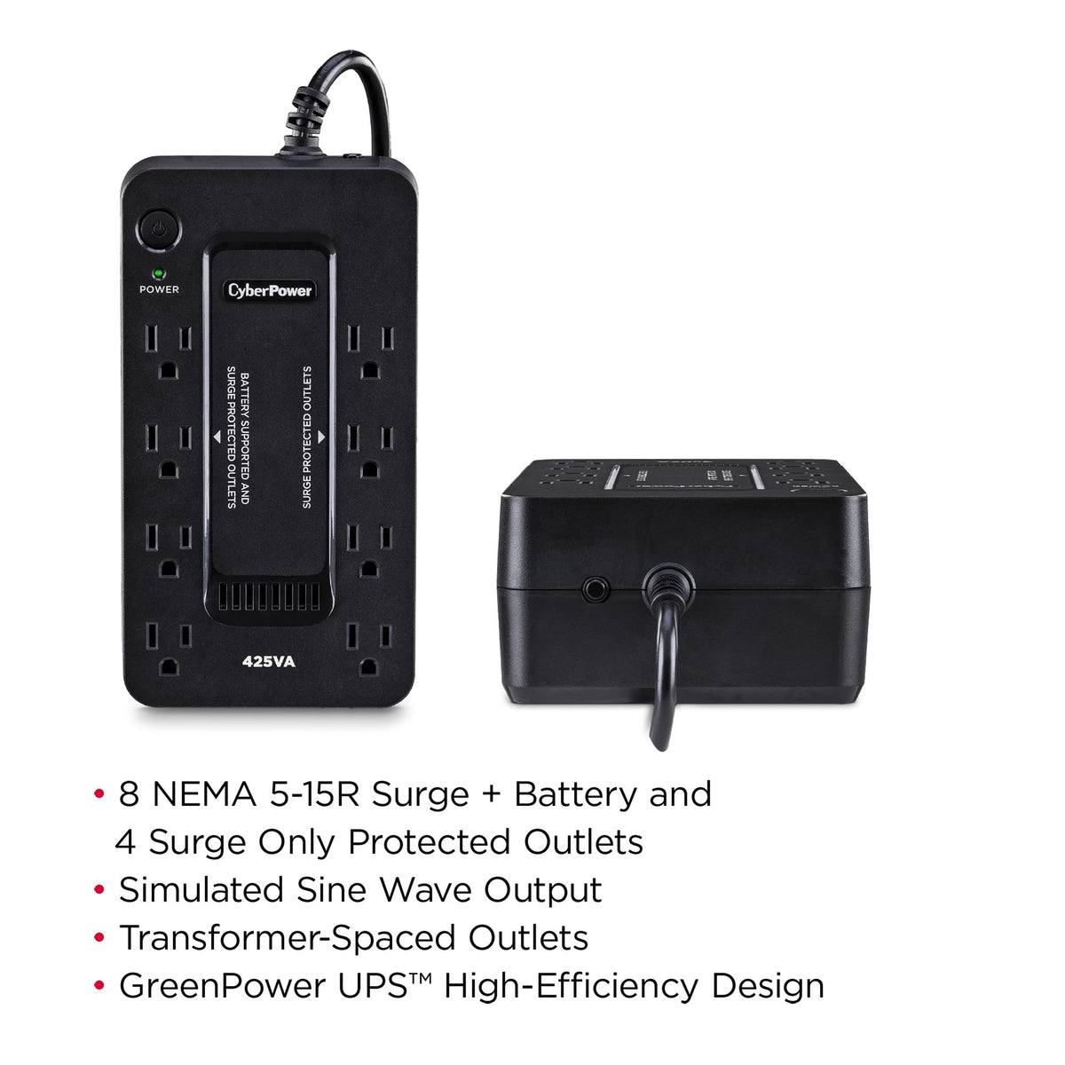 CyberPower ST425 Standby UPS Battery Backup, 425VA/260W, 8 Outlets