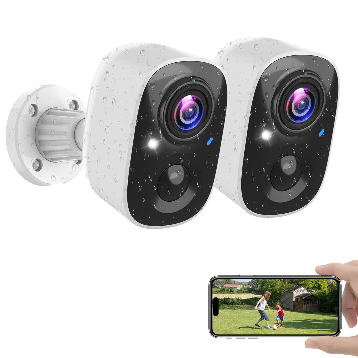 MaxiViz 2K Wireless Battery Outdoor Security Camera (2 Pack)