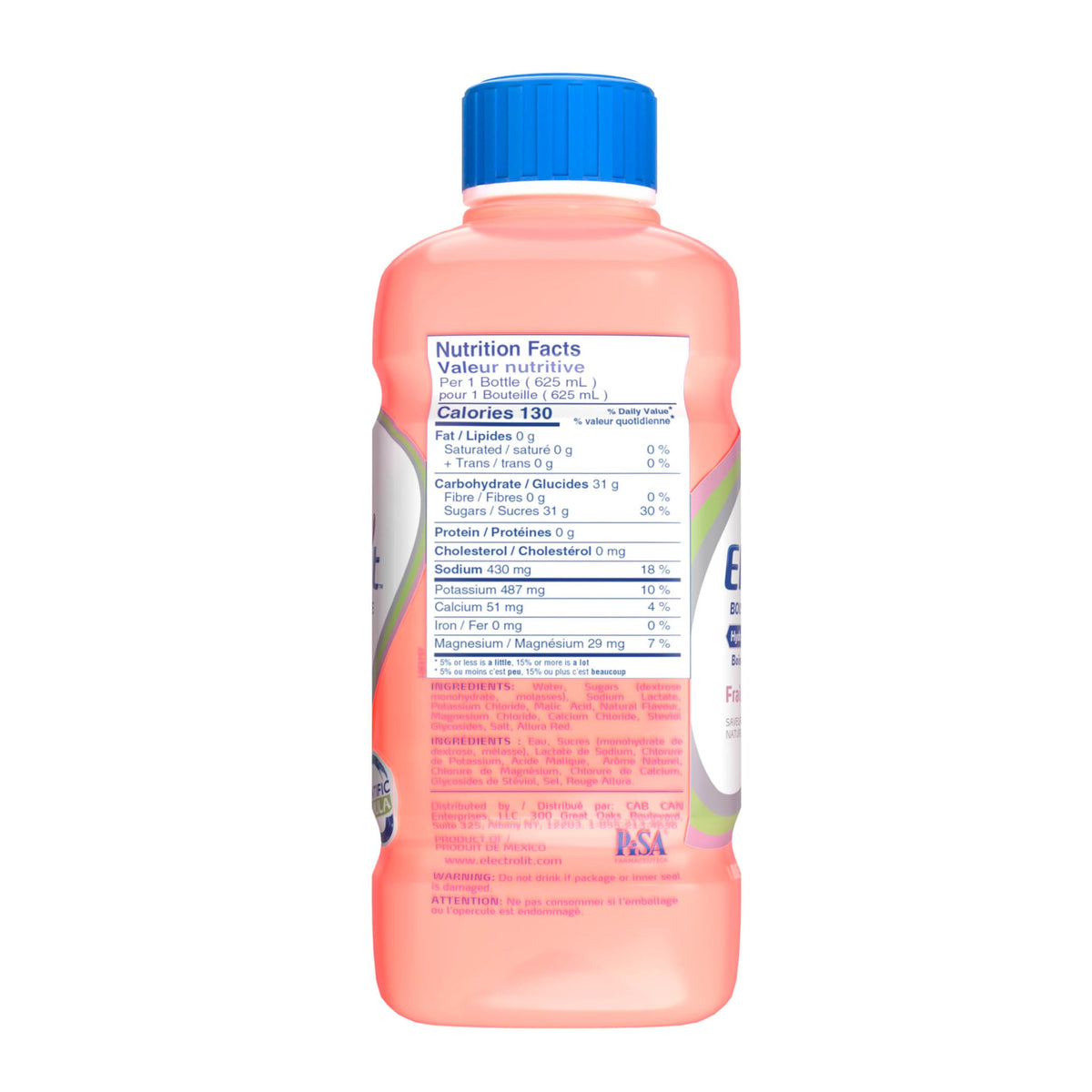 Electrolit Hydration Drink, Strawberry-Kiwi, 625ml, 12 Pack