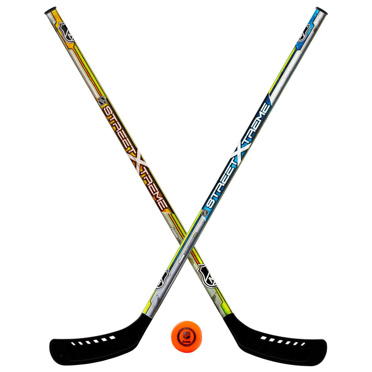 Franklin Sports Youth Street Hockey Set, 2 Sticks and 1 Ball