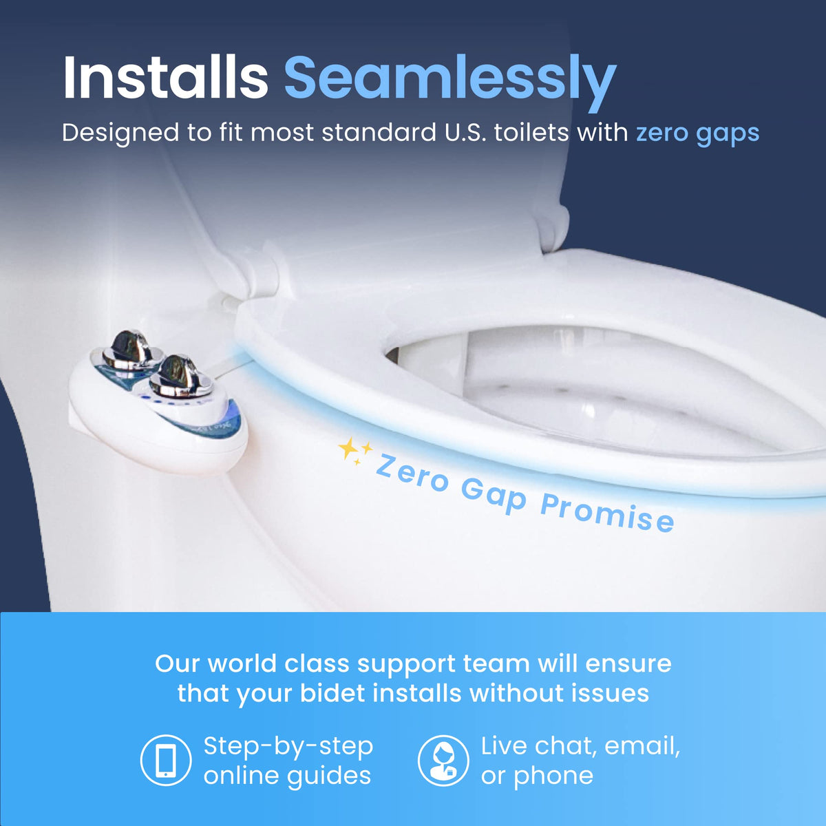 LUXE Bidet NEO 185, Rear & Feminine Wash (Blue)