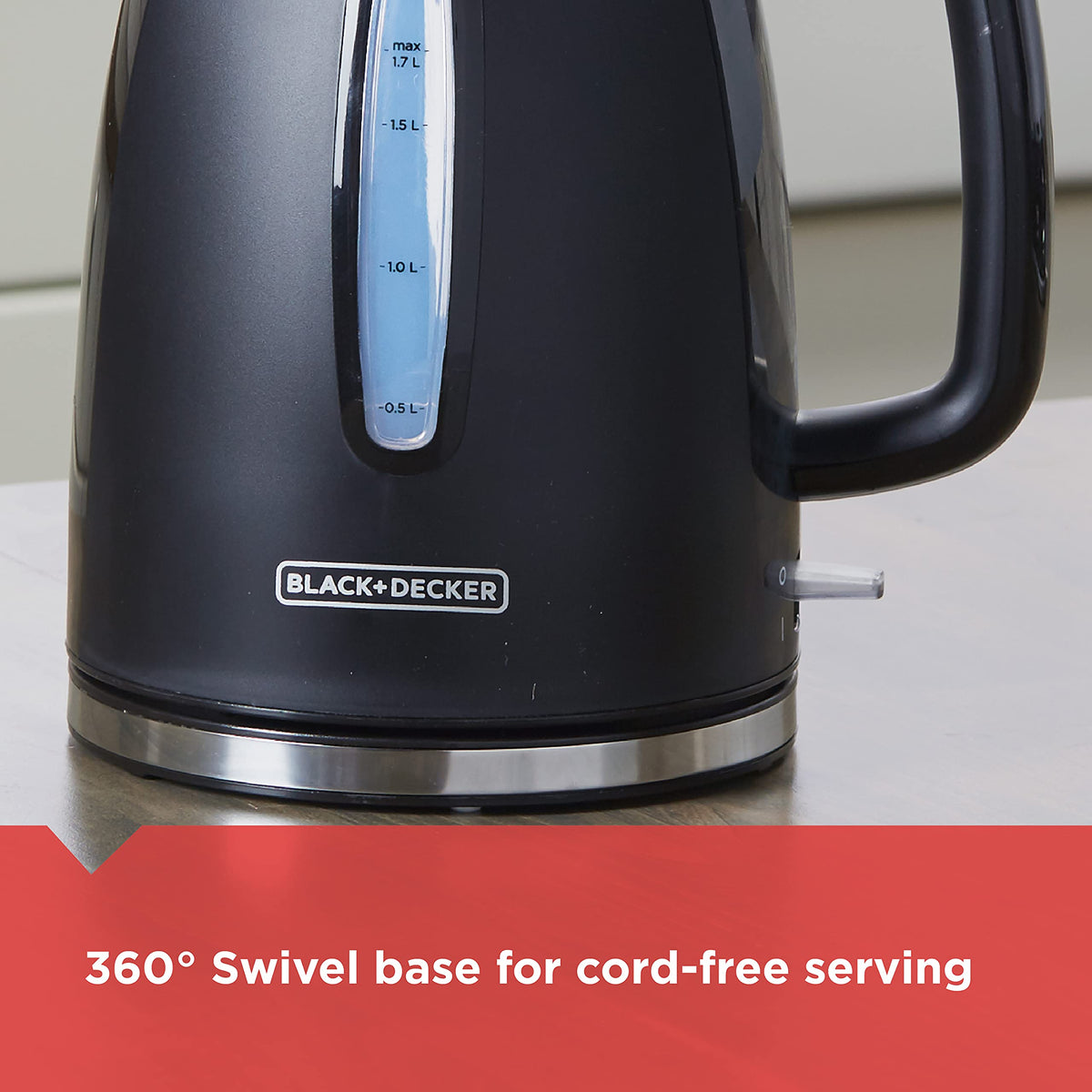 Black+Decker 1.7 L Cordless Electric Kettle with Removable Filter