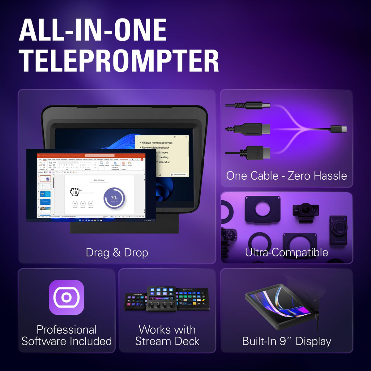 Elgato Prompter, Teleprompter with Built-in Screen