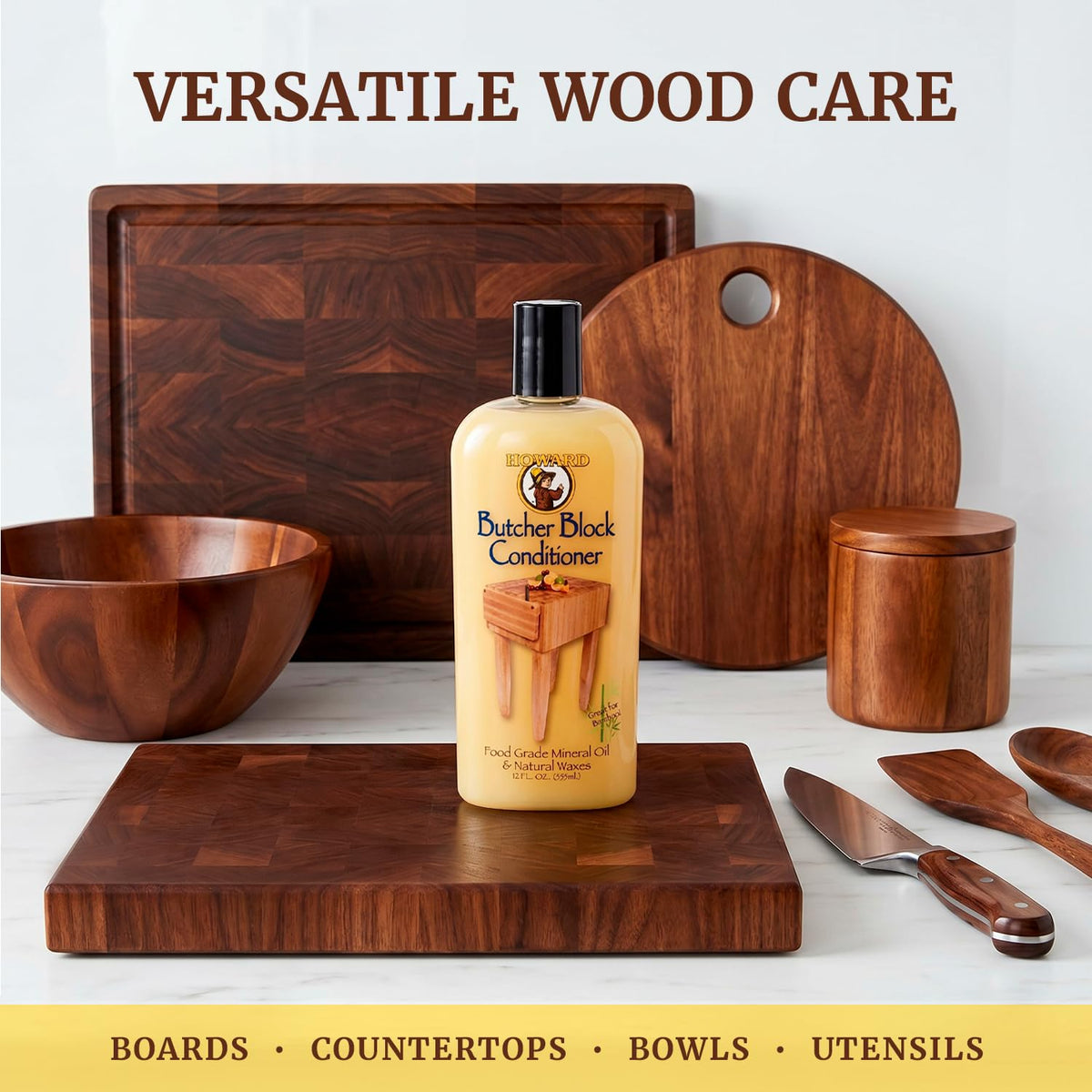 Howard BBC012 Butcher Block Conditioner, 12-Ounce