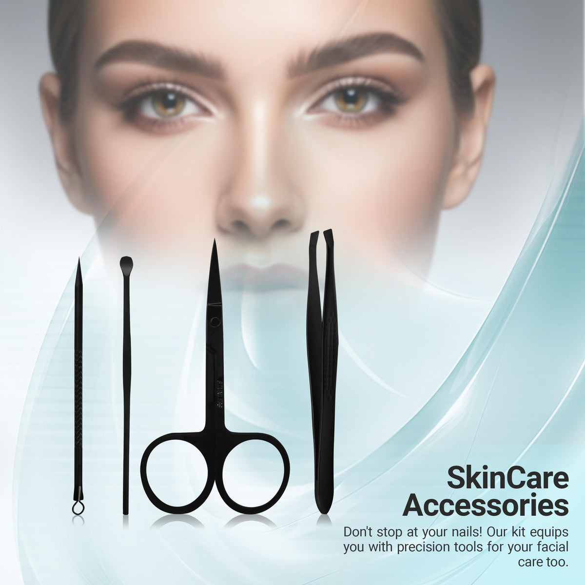 Utopia Care 15 in 1 Manicure Pedicure Set, Stainless Steel, Black