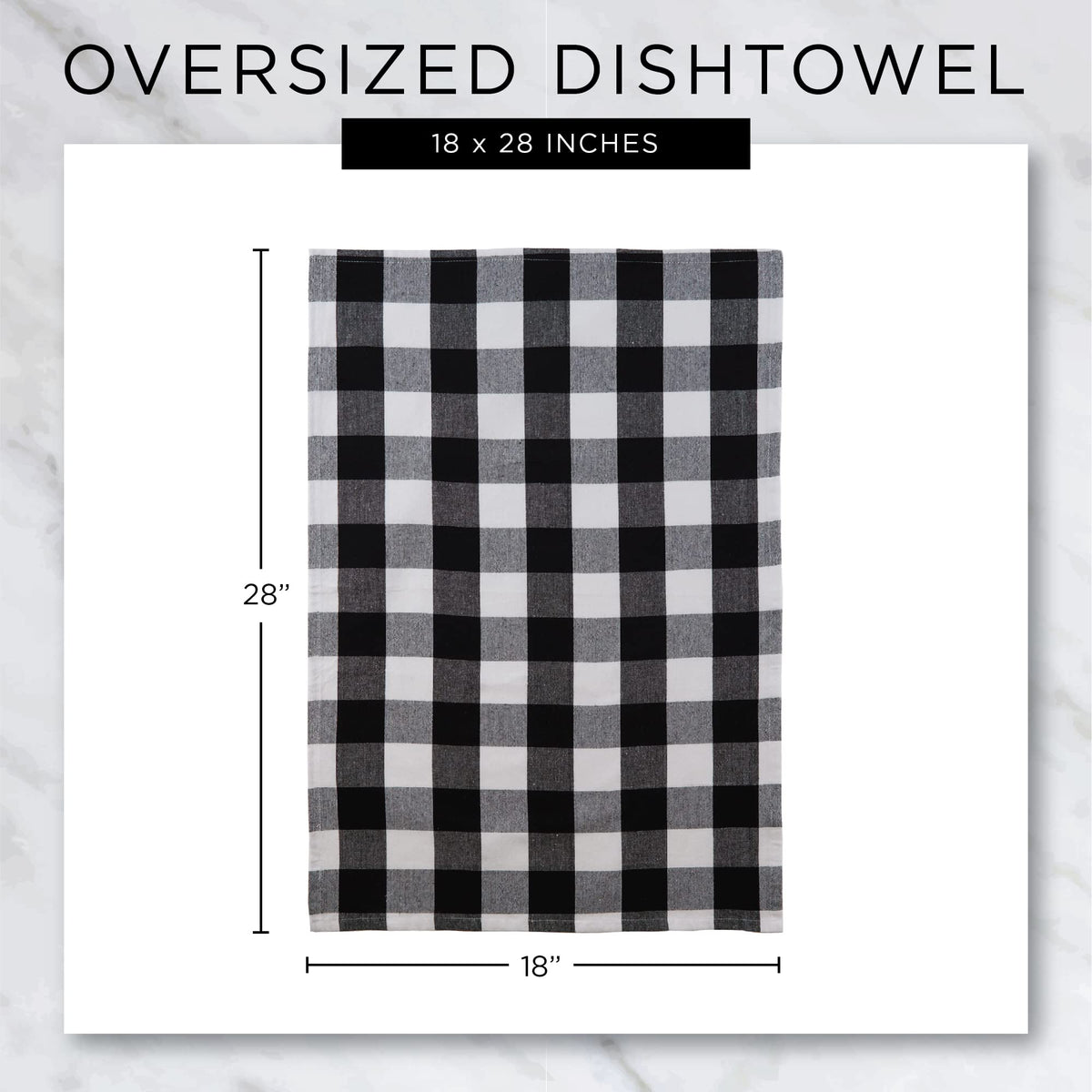 DII Oversized Cotton Dish Towels, 18x28 Inch, 3 Pack