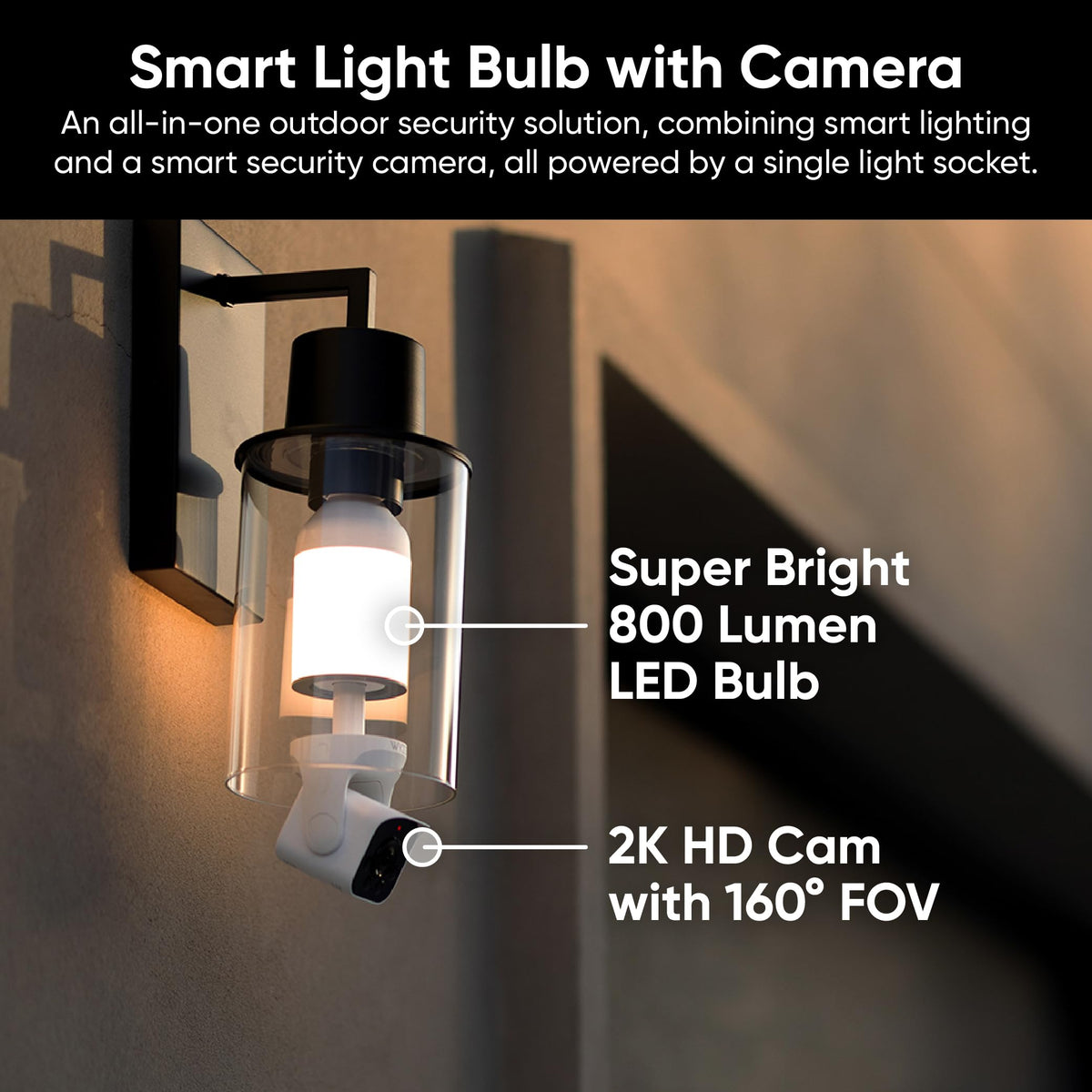Wyze Bulb Cam 2K HD Security Camera, Wireless Indoor/Outdoor