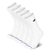 Champion Men's Cushioned Crew Socks, 5 Pack, White, Size 6-12.5