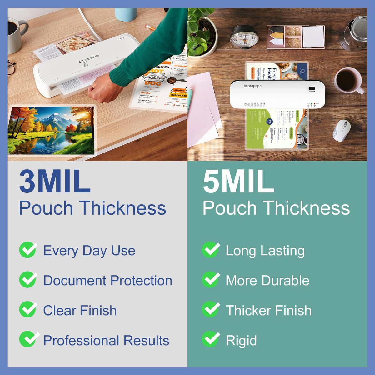 PAPRMA 3 Mil Laminating Sheets, 8.5 x 11 Inch, 200 Pack