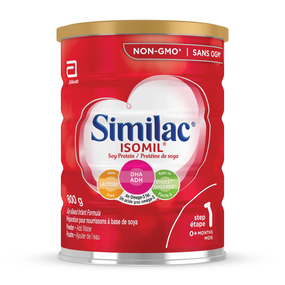 Similac Isomil with DHA Non-GMO Baby Formula Powder, 800g