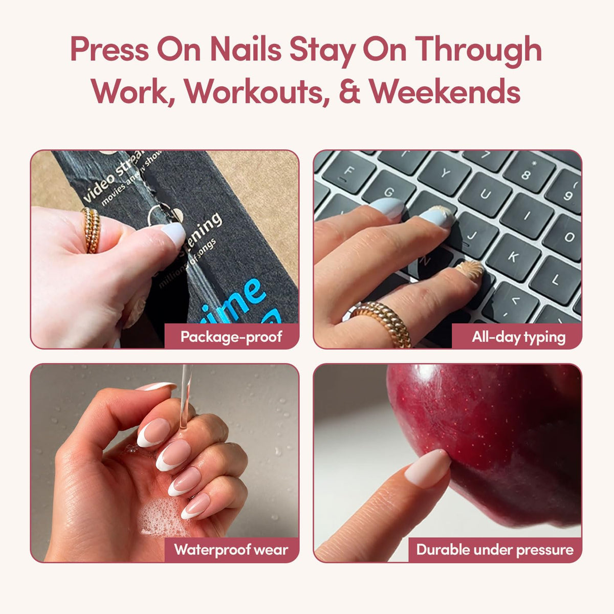 Glamnetic Press On Nails, Ma Damn, 24 Nail Kit with Glue