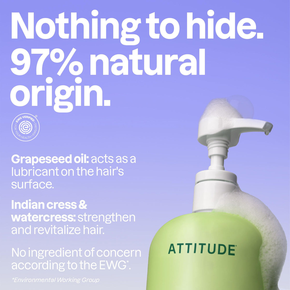ATTITUDE Nourishing Shampoo, Grapeseed Oil & Olive Leaves, 946 ml