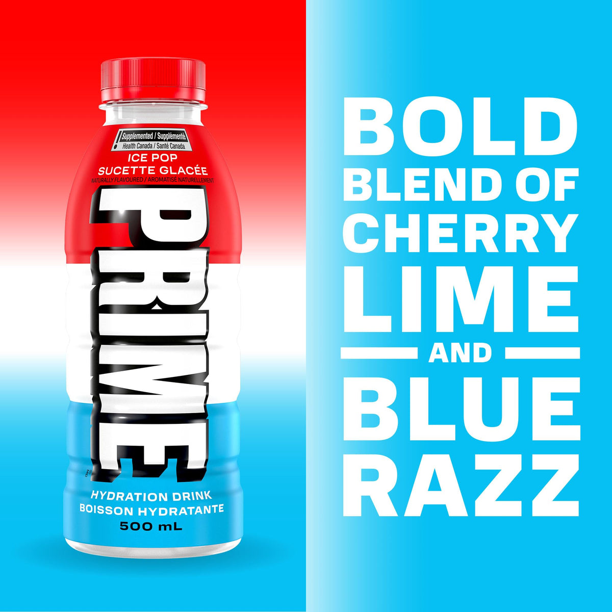 Prime Hydration Drink Ice Pop, 12 x 500 mL
