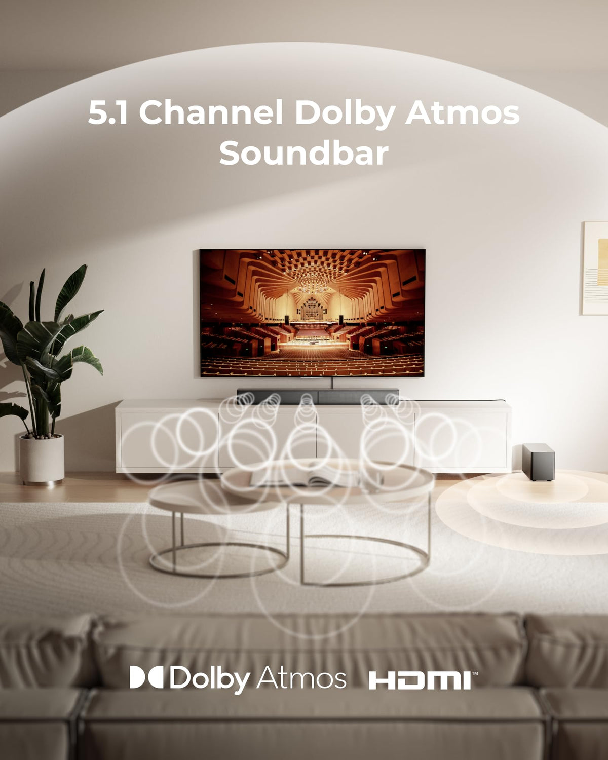 ULTIMEA Poseidon M60 5.1ch Dolby Atmos Soundbar with Subwoofer