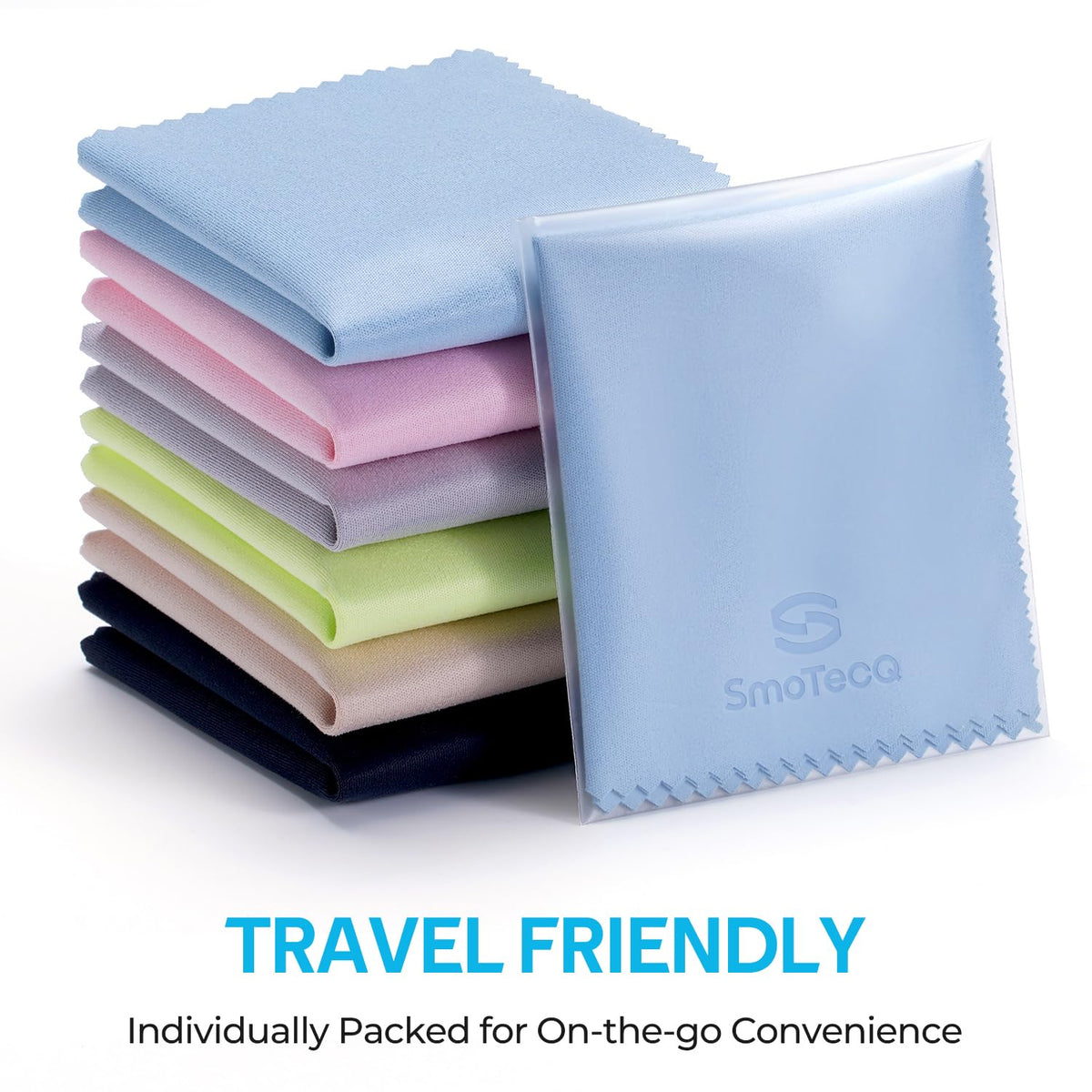 SmoTecQ Microfiber Cleaning Cloths, 6 x 7 in, Assorted, 12 Pack