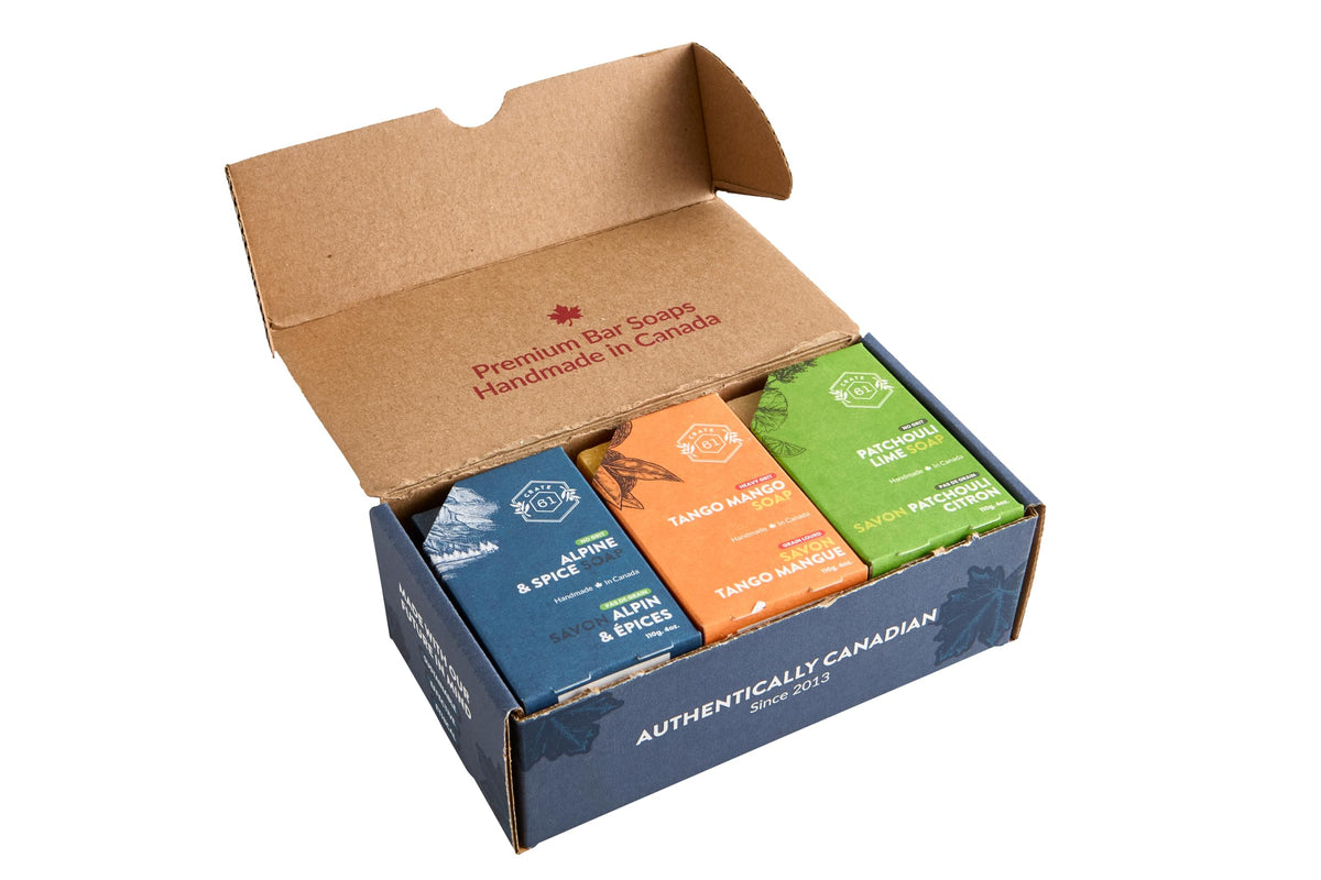 Crate 61 Vegan Natural Bar Soap, For Him (6 Pack)
