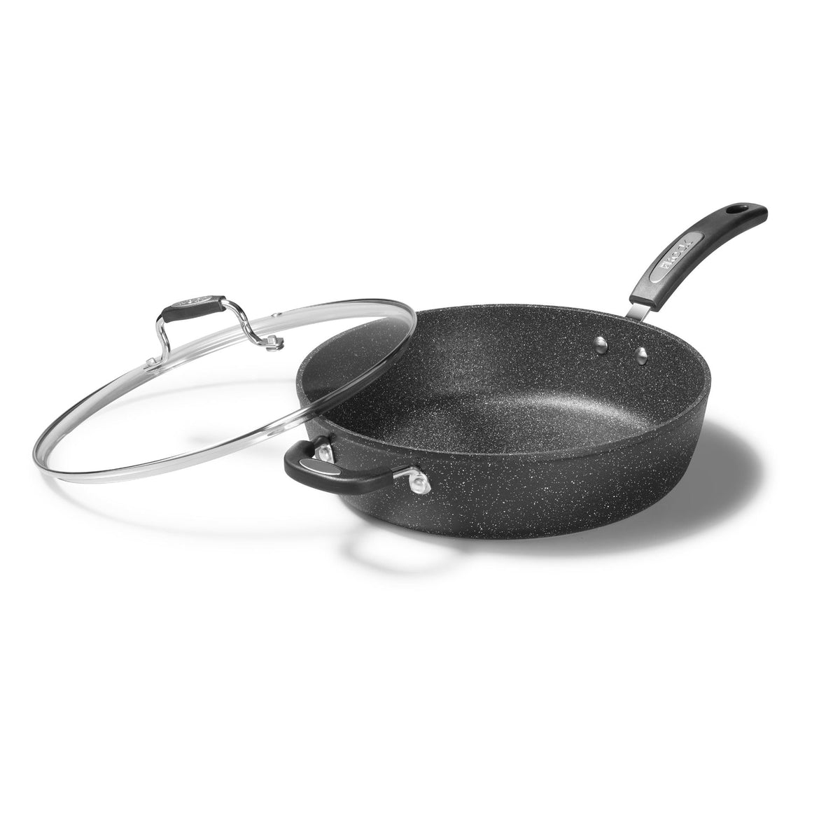 Starfrit The Rock Jumbo Cooker Pan with Lid, 12 Inch (30cm), Black