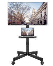 BONTEC Rolling TV Stand with Tilt for 23-60 Inch TVs, Black