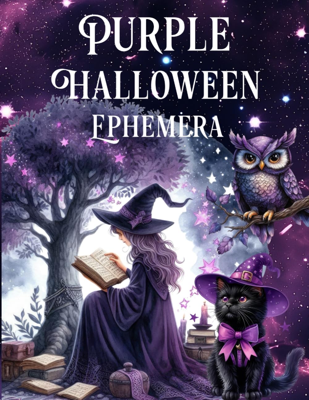 Purple Halloween Ephemera Book: High Quality Images Of Peoples