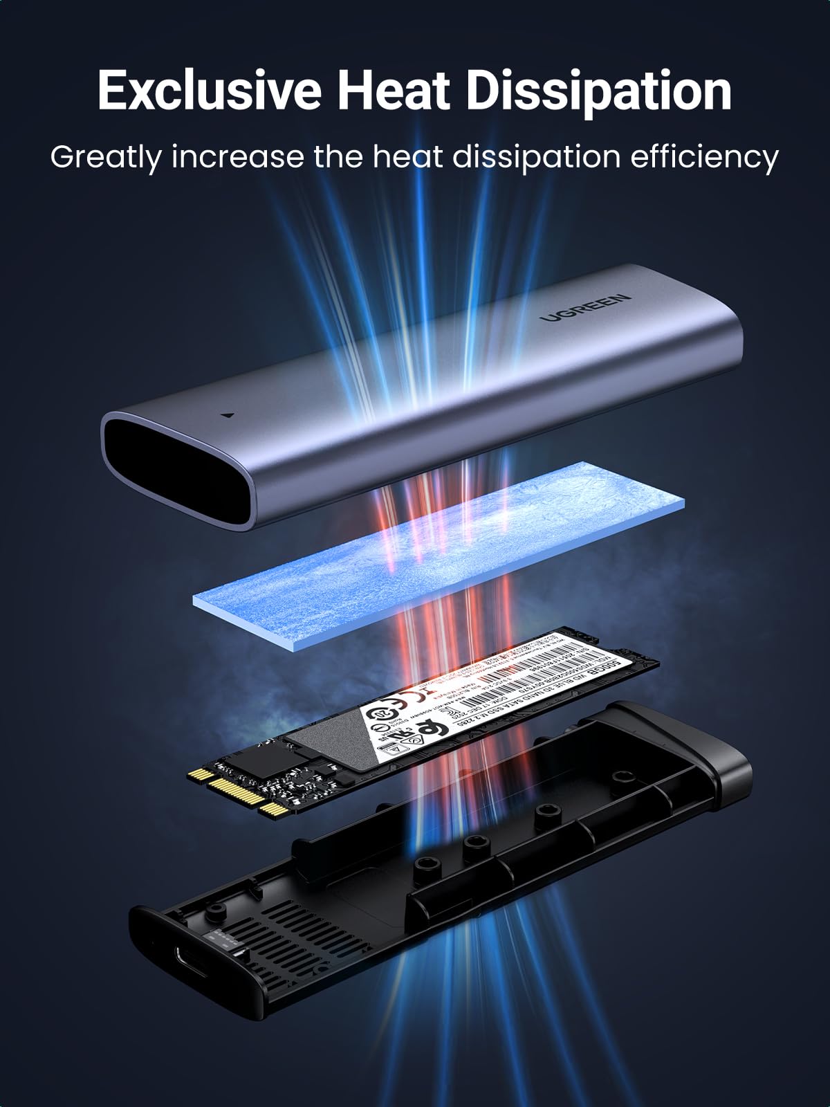 UGREEN M.2 NVMe SSD Enclosure, 10Gbps USB 3.2 Gen 2