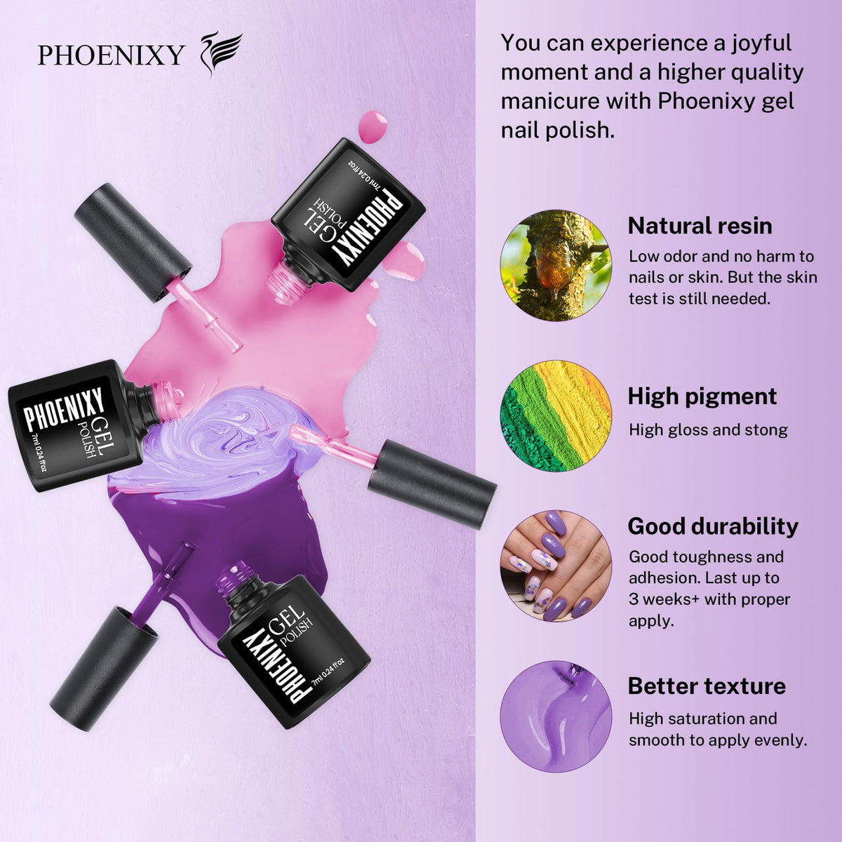 phoenixy Gel Nail Polish Kit, 21 Colors, 24 Pieces