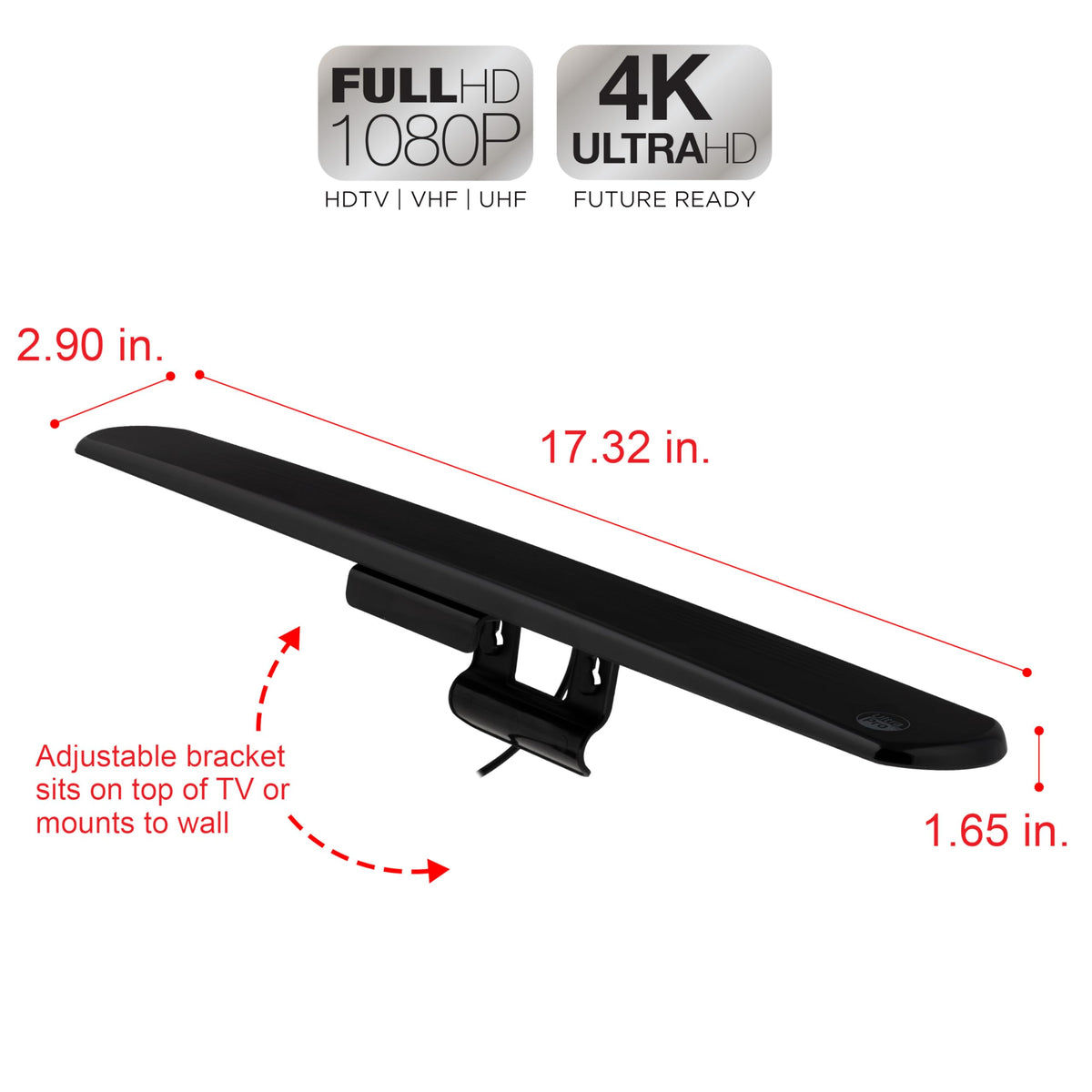 UltraPro Hover Indoor Digital TV Antenna, Black