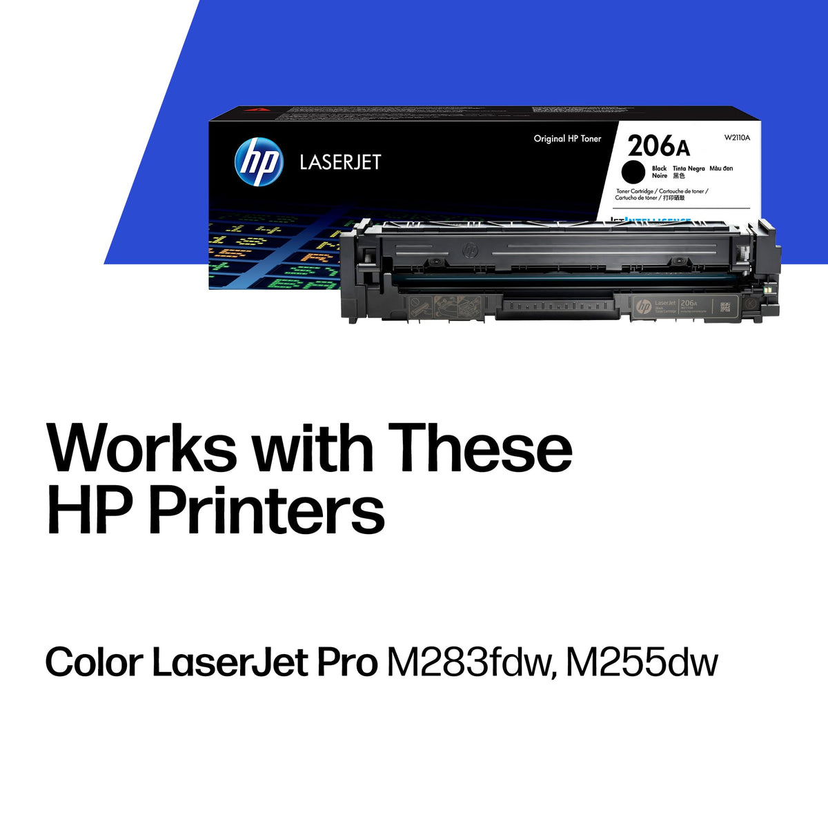 HP 206A Black Original Toner Cartridge, W2110A