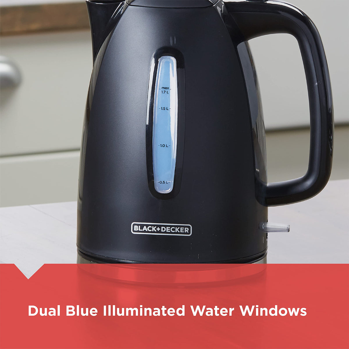 Black+Decker 1.7 L Cordless Electric Kettle with Removable Filter