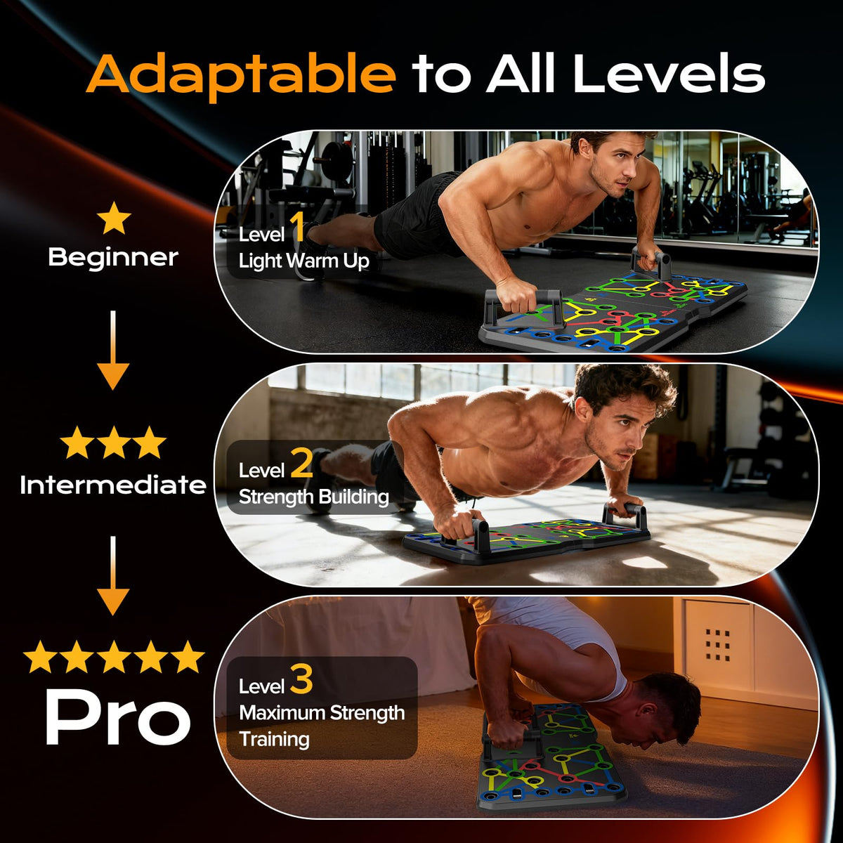 AERLANG Foldable Multi-Function Push Up Board